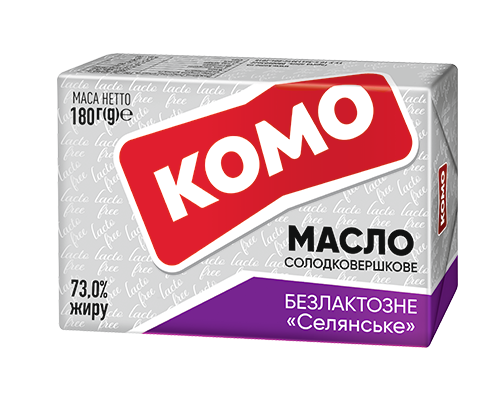 Масло безлактозне Селянське солодковершкове 73% 180г ТМ Комо